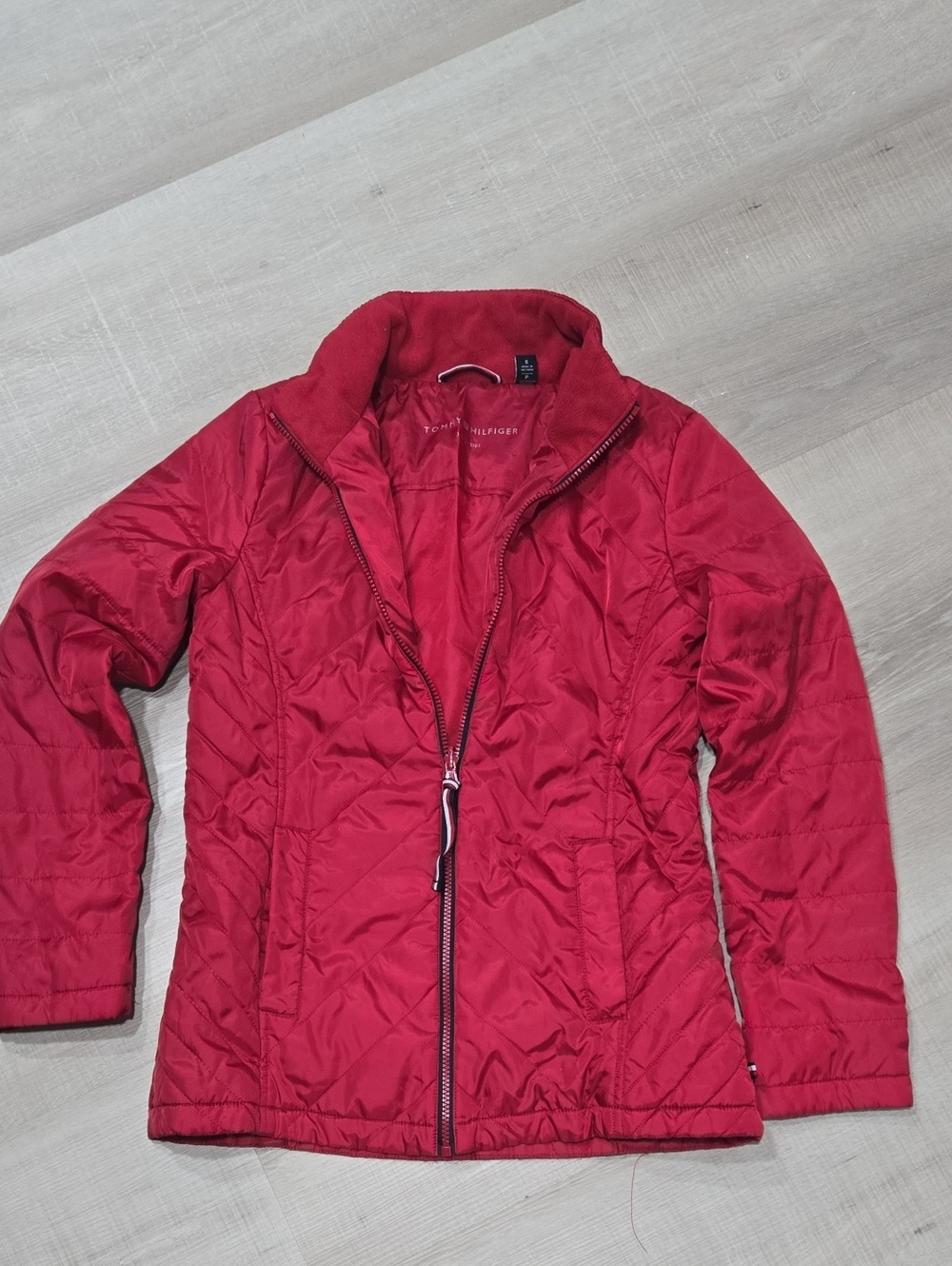 Tommy Hilfiger Women's Bright Red Quilted Puffer Jacket